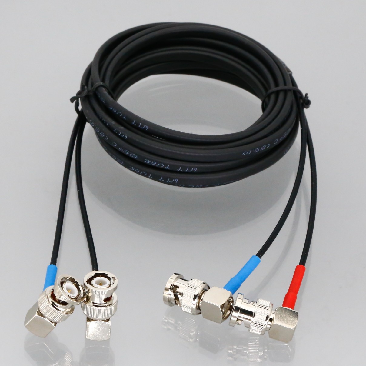 Dual BNC Both 90-Angle Signal Cable 10~50FT For Portable Ultrasonic Flow Meter