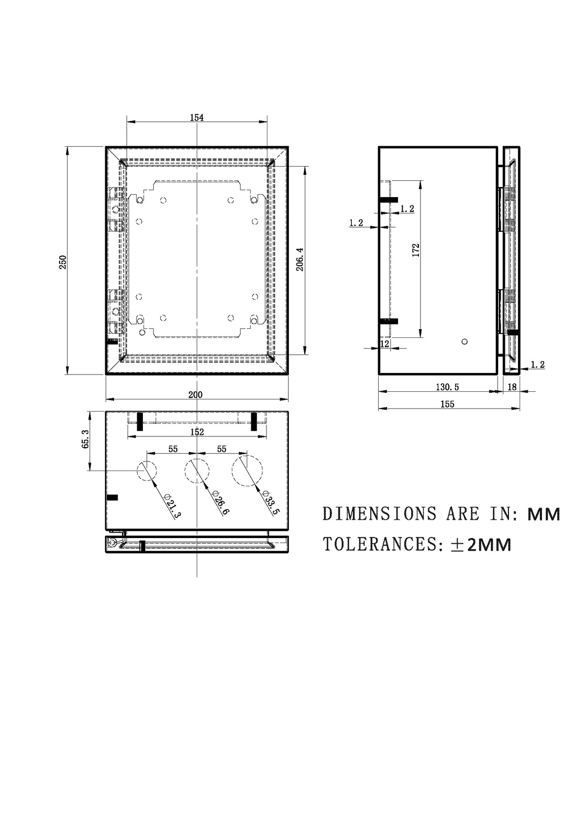 IP65 Weatherproof Stainless Steel Box 10″ x 8″ x 6″ – Wall-Mounted Enclosure