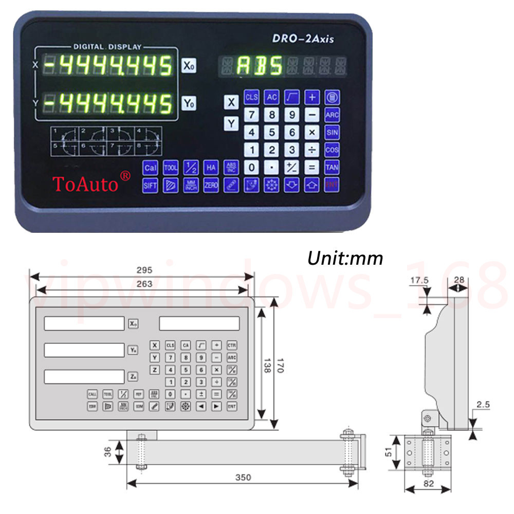 2 Axis Digital Readout DRO Display+12″&36″ TTL Linear Scale Encoder Mill Lathe