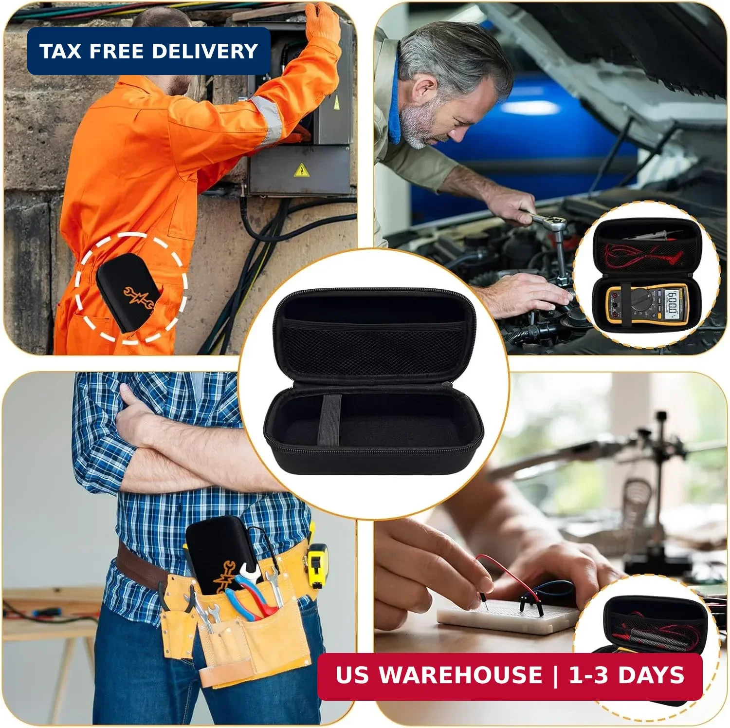 Klawdsky Hard Case for Fluke 117/115/116/114, Carrying Digital Multimeters Case,