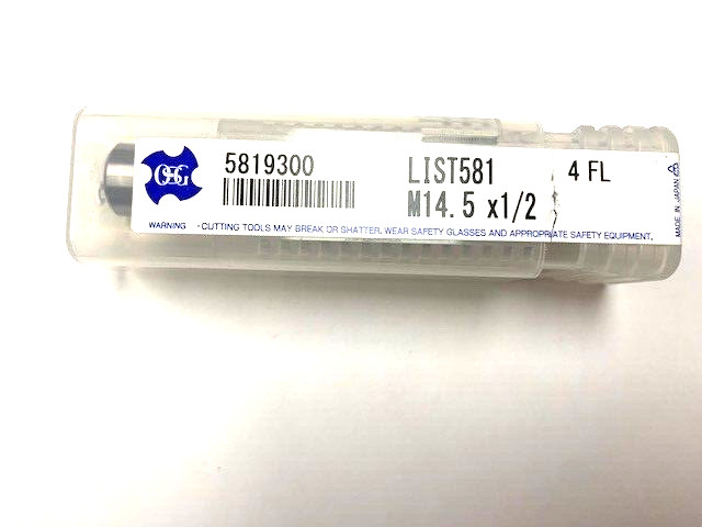 14.50 mm 4 FLUTE SINGLE END COBALT END MILL 1/2″ SHANK OSG 5819300
