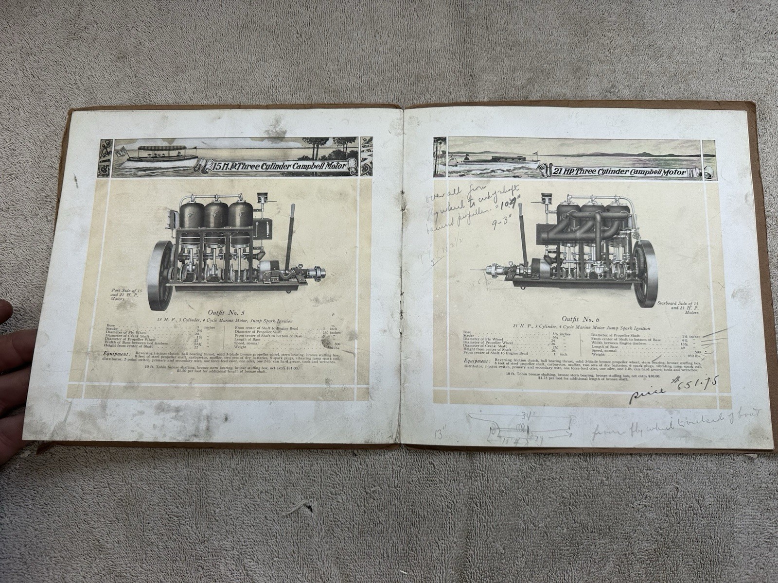 CAMPBELL MARINES Original Catalog CAMPBELL MOTOR CO WAYZARA MN BOAT ENGINE