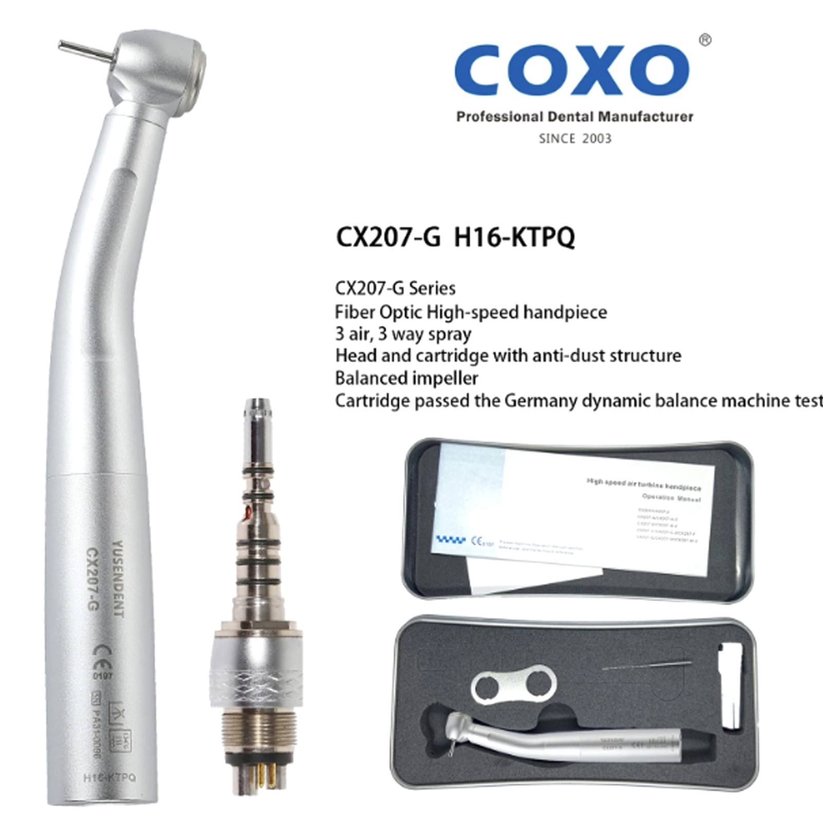 COXO Dental Fiber Optic High Speed Handpiece For KAVO MULTIflex Coupler 6 Holes