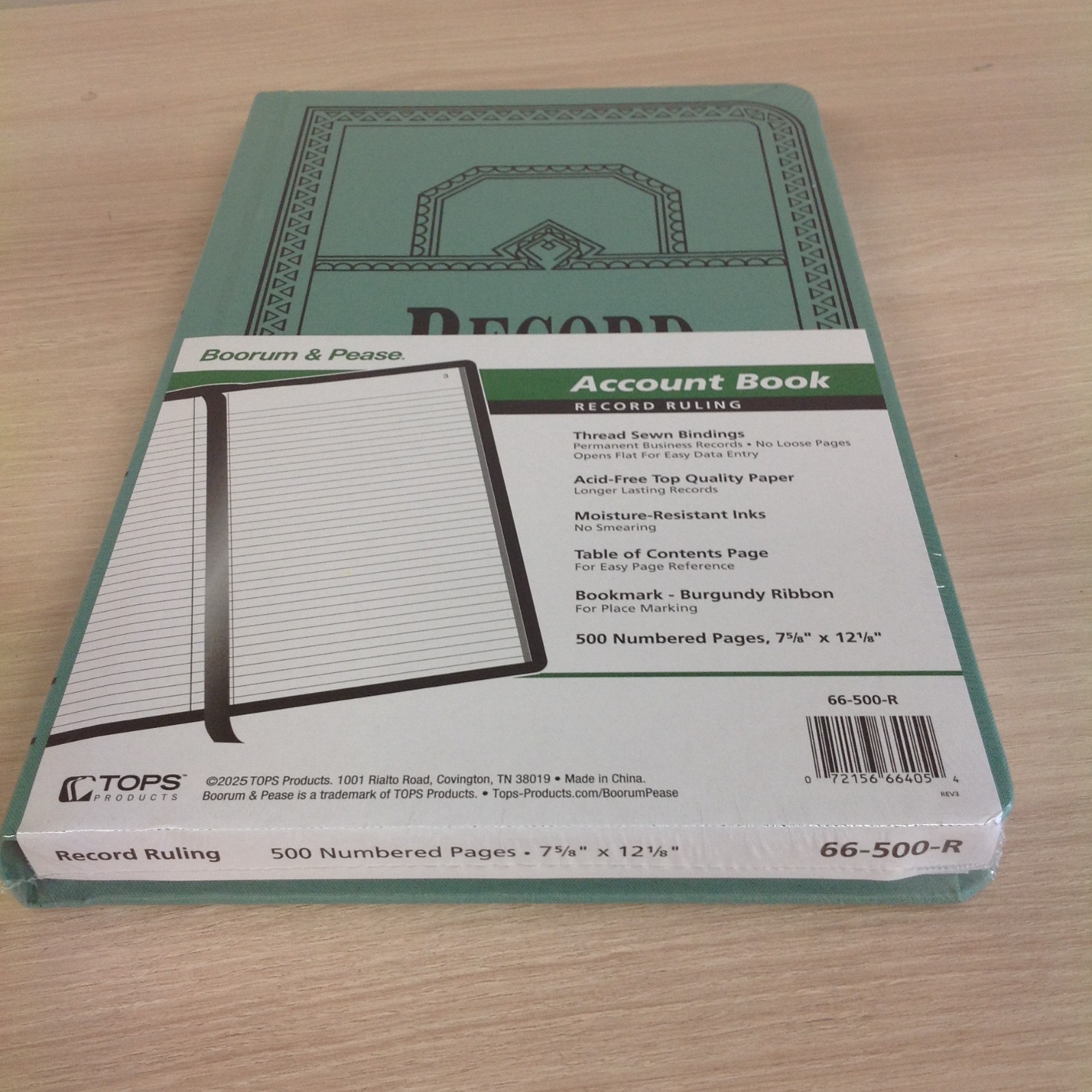 Boorum & Pease 66500R Account Record Book Record Rule 500 Pgs 12 1/8 x 7 5/8 NEW