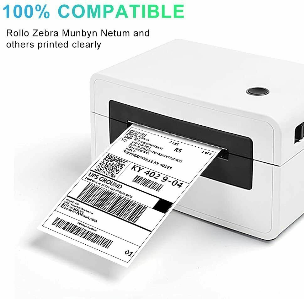 500 4″x6″ Fanfold Direct Thermal Shipping Labels for Zebra and Rollo Printers