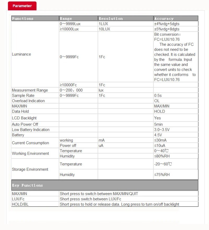 Mini Lux Meter, Digital Lux Meter, Brightness Photometer, Sound Level Meter