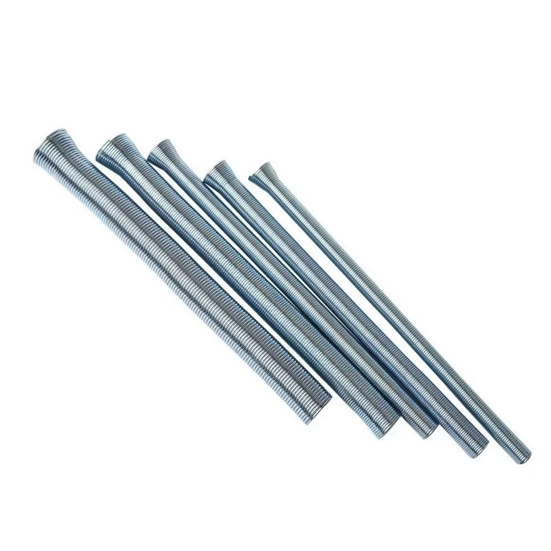 5pcs ≈21cm Spring Bending Tube Pipe Bender 1/4″ 5/16″ 3/8″ 1/2″ 5/8″ Silver Set
