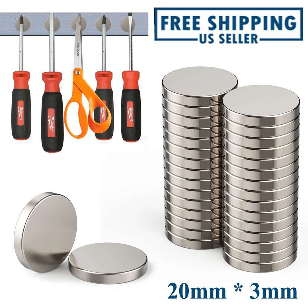 20 Pcs 20mm X 3mm N35 Neodymium Magnets Strong Disc Rare Earth Thin Small Magnet