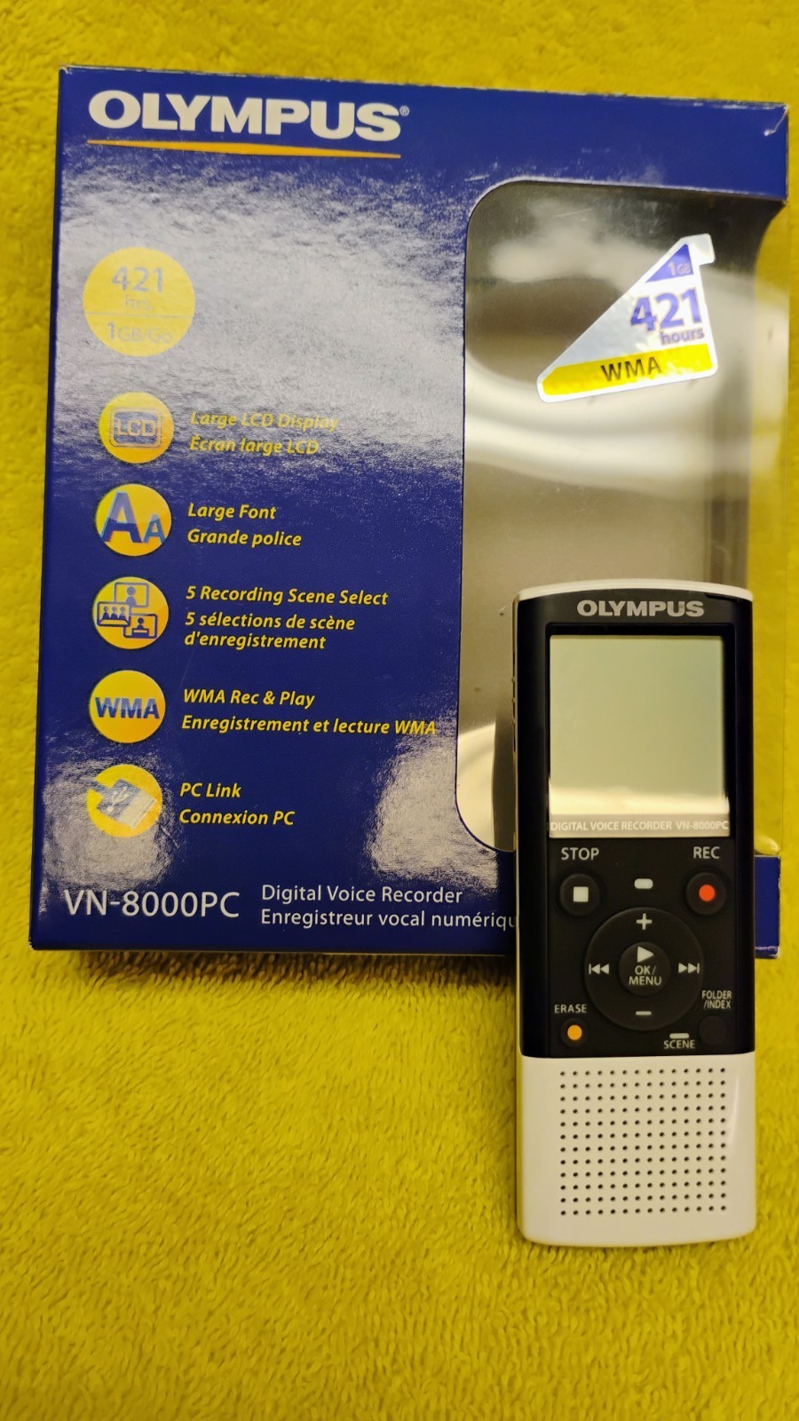 Olympus Digital Voice Recorder VN-8000PC Tested And Working