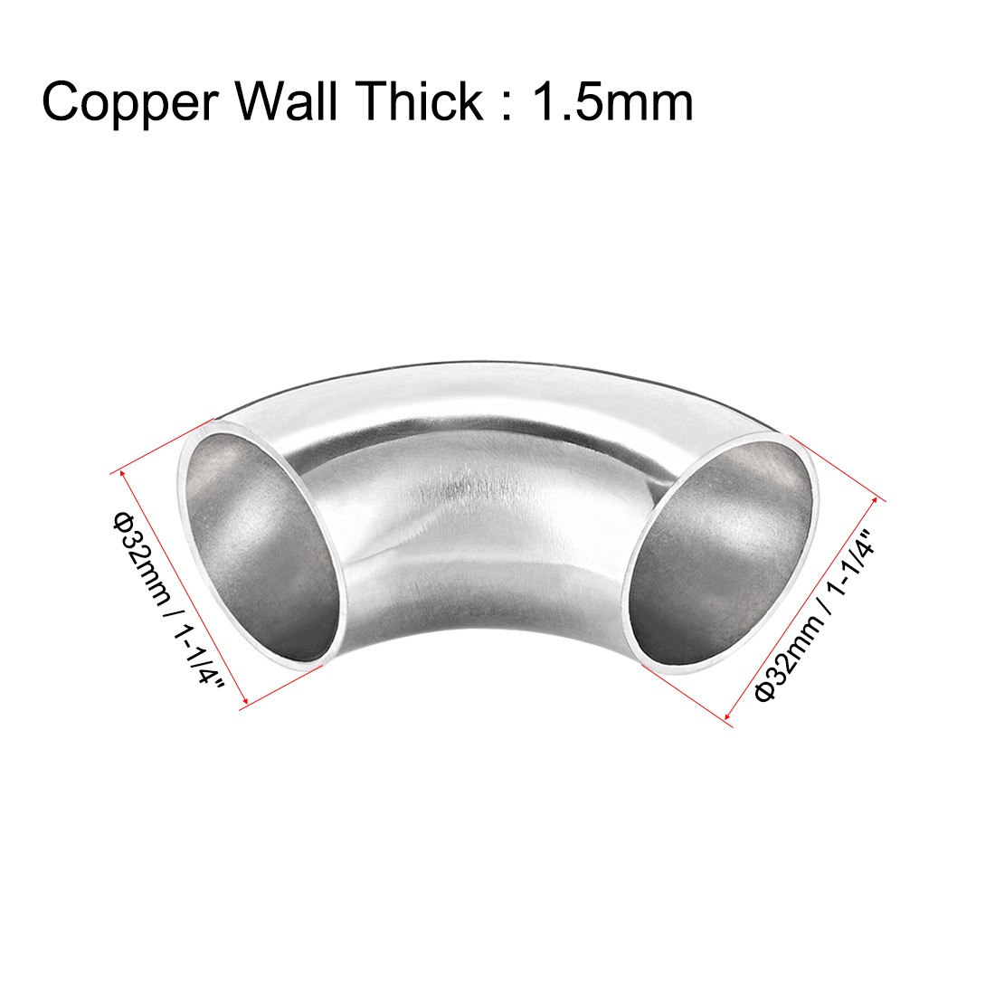 Stainless Steel Pipe Fitting 90 Degree Elbow Butt-Weld 1-1/4″ OD 1.5mm 4pcs