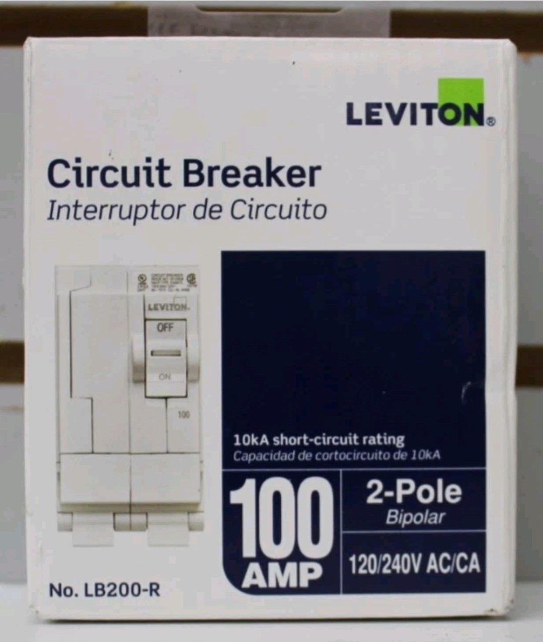 Leviton 100 Amp 2-Pole Circuit Breaker (LB200-R) 120V / 240V AC Thermal Magnetic