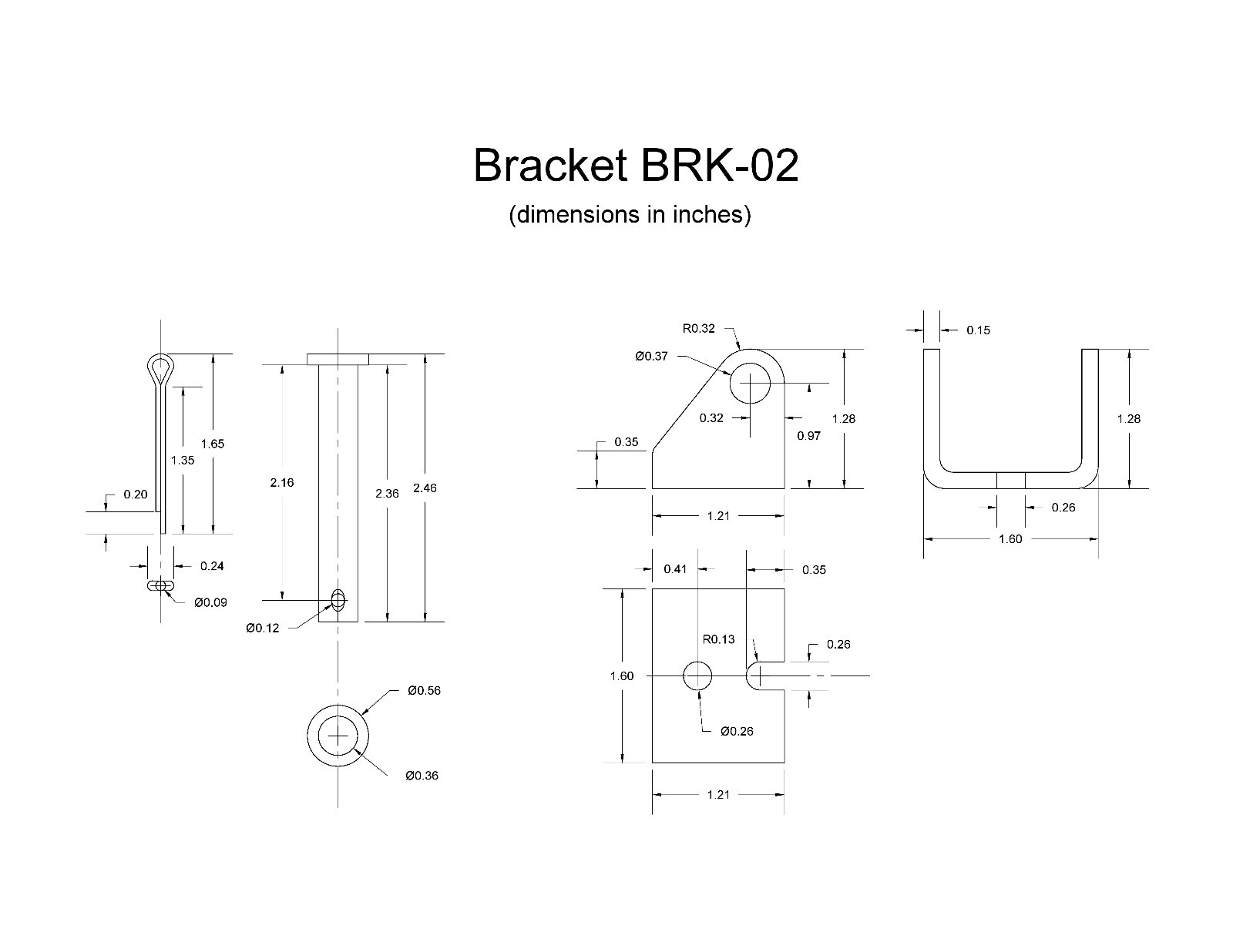 Linear Actuator – Mounting Bracket (1 pcs)