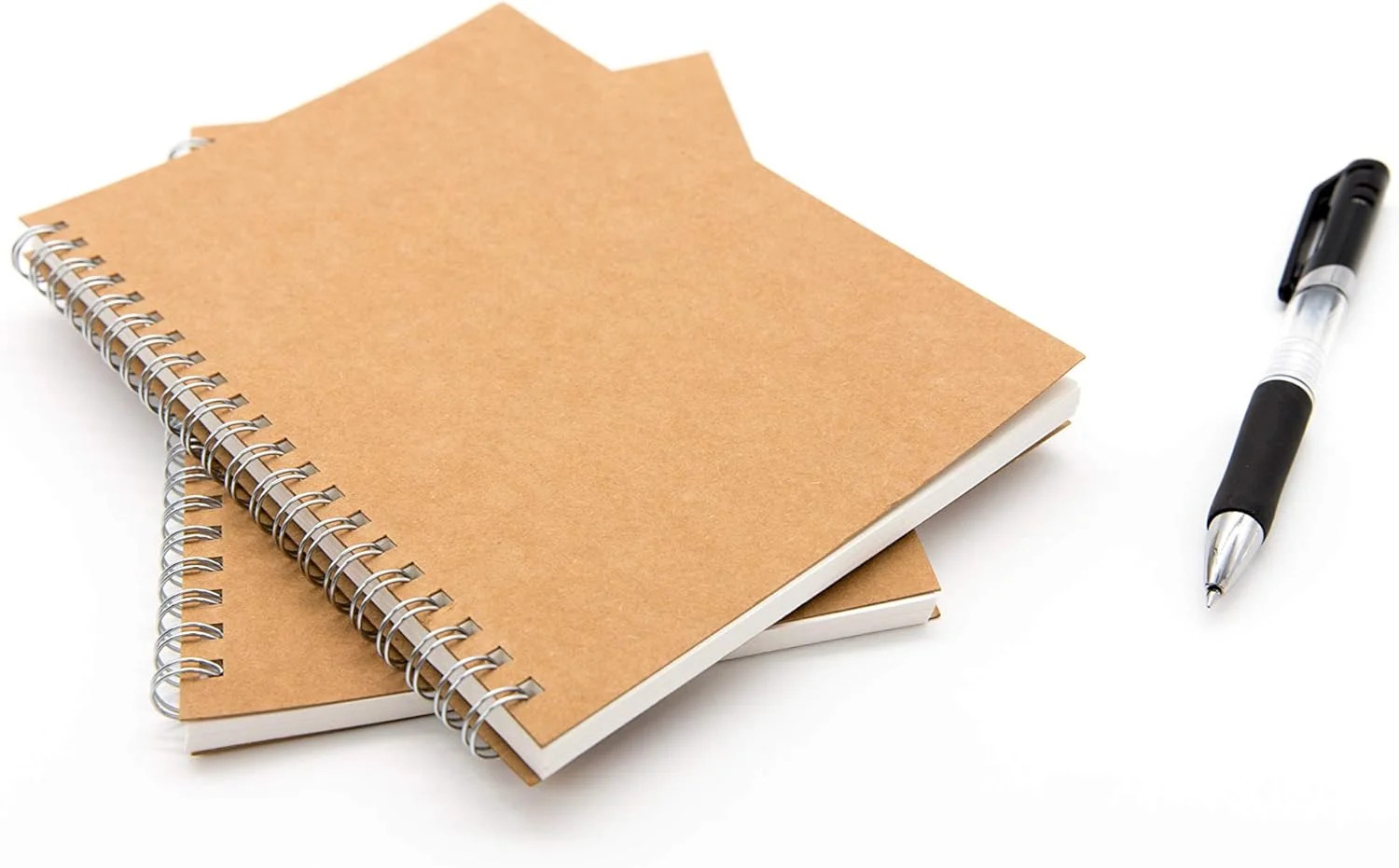 Soft Cover Spiral Notebook Journal 2-Pack, Blank Sketch Book Pad, Wirebound Memo