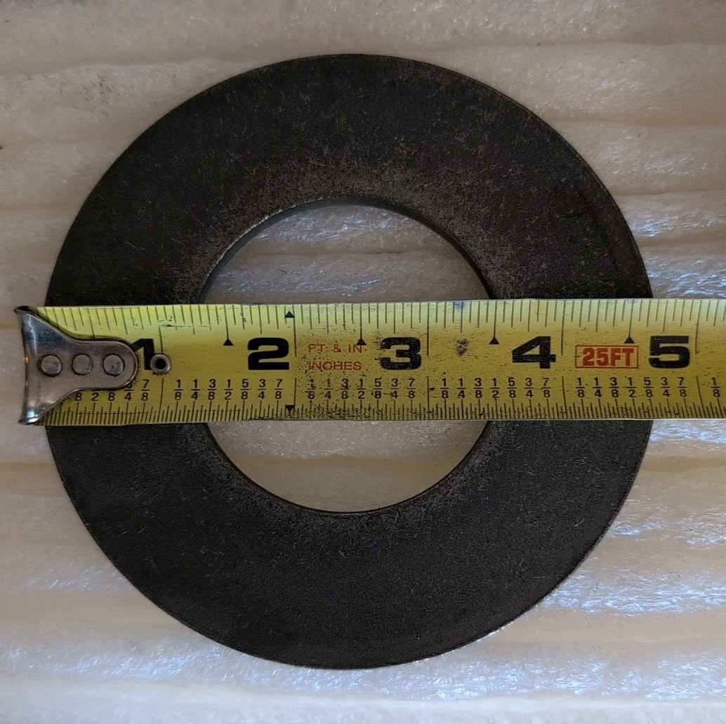 Lot Of 10 – 4.75″ OD, 2.25″ ID. Galvanized Steel Flat Washers. Ea washer Is 11oz