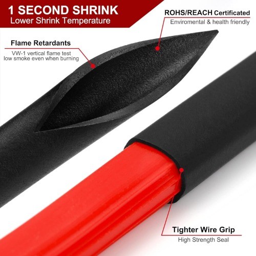 2 to 1 Ratio 1/24 Inch 1mm Heat Shrink Tubing 8Ft Roll 2.5M Tota Color: Yellow
