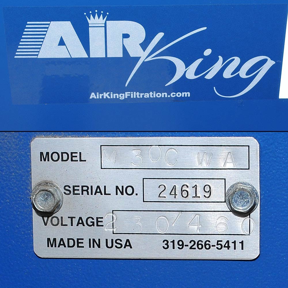Air King M-30C WA Industrial Filtration Cleaner Shop Oil Dust Filter Smoke Eater