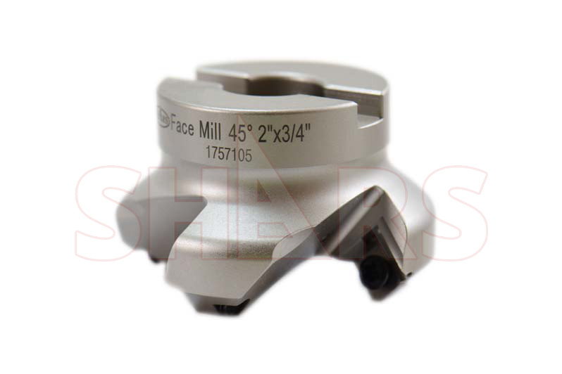 Shars CNC 2″ Coolant 45 Degree Indexable Face Mill SEHT Insert 4 Flute P[