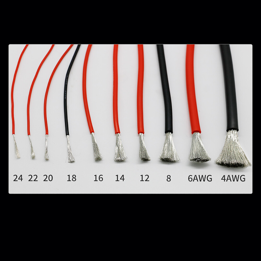 Flexible Soft Silicone Wire Cable 8/10/12/14/16/18/20/30 AWG Tinned Copper RC