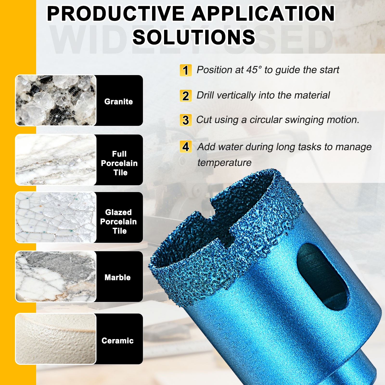 3.54″/90mm Diamond Hole Saw 1 PC. Blue