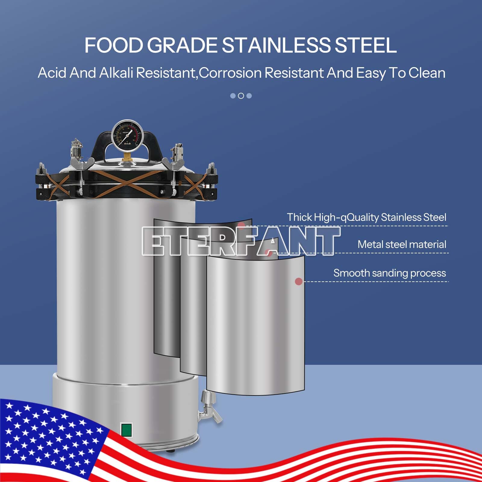 ETERFANT 24L Dental Pressure Steam Sterilizer Medical Autoclave Sterilizer