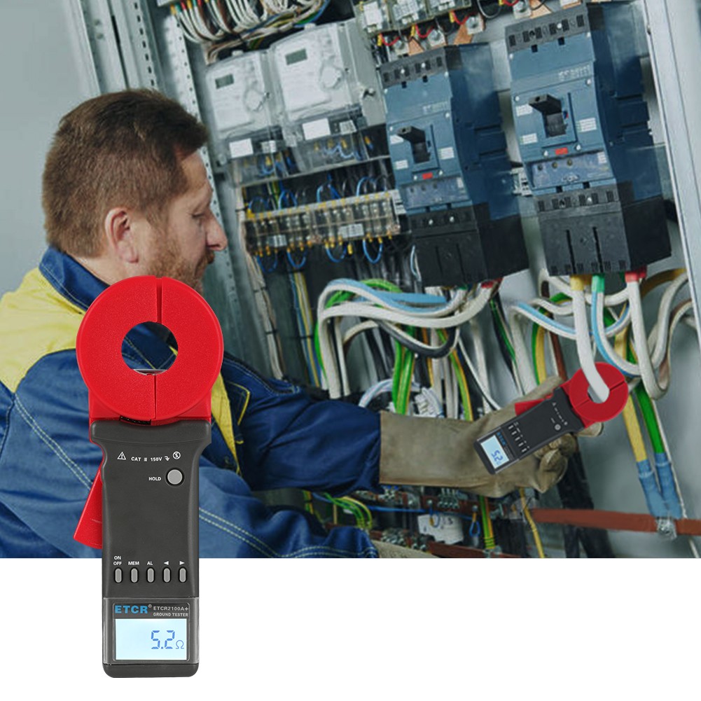 ETCR2100A+ Digital Clamp On Ground Earth Resistance Tester Meter 0.01-200Ω