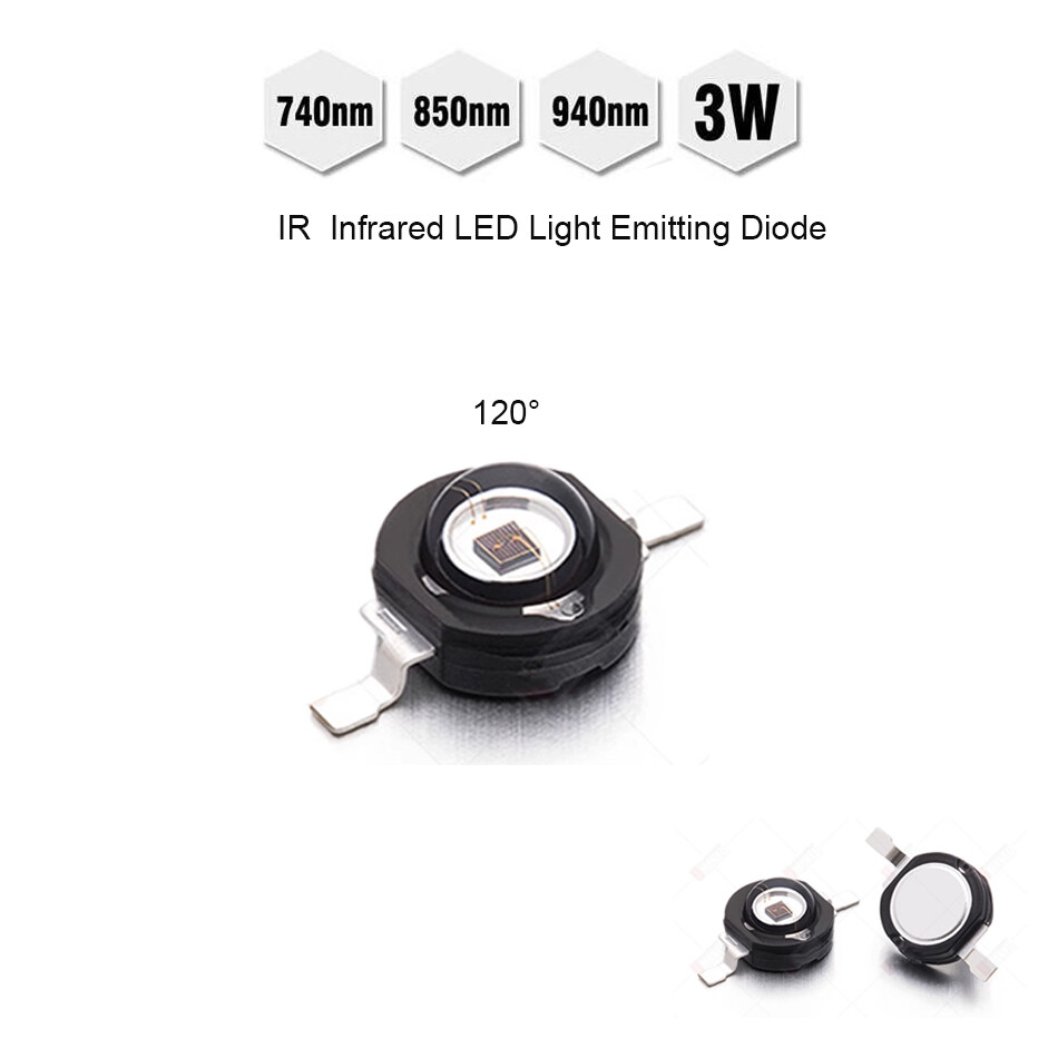 730nm 850nm 940nm infrared High Power SMD Cob IR Led Chip 3W Bulb LED beads