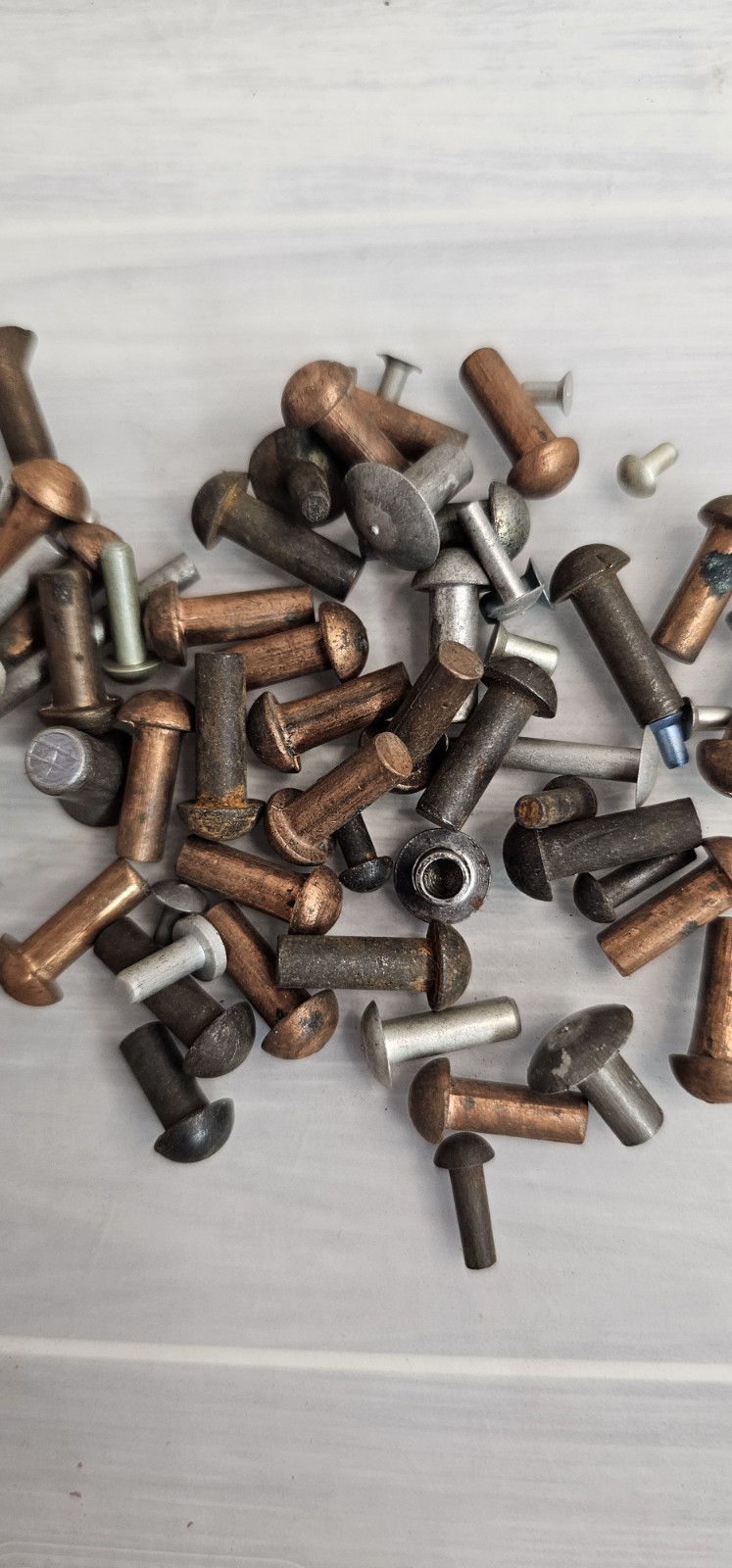 Mixed Lot Solid Rivets Copper Steel Aluminum Aircraft Industrial Fasteners