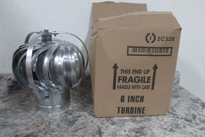 Empire TV06G 6 In Throat Diameter Wind-Driven Turbine Exhaust Ventilator (BW)