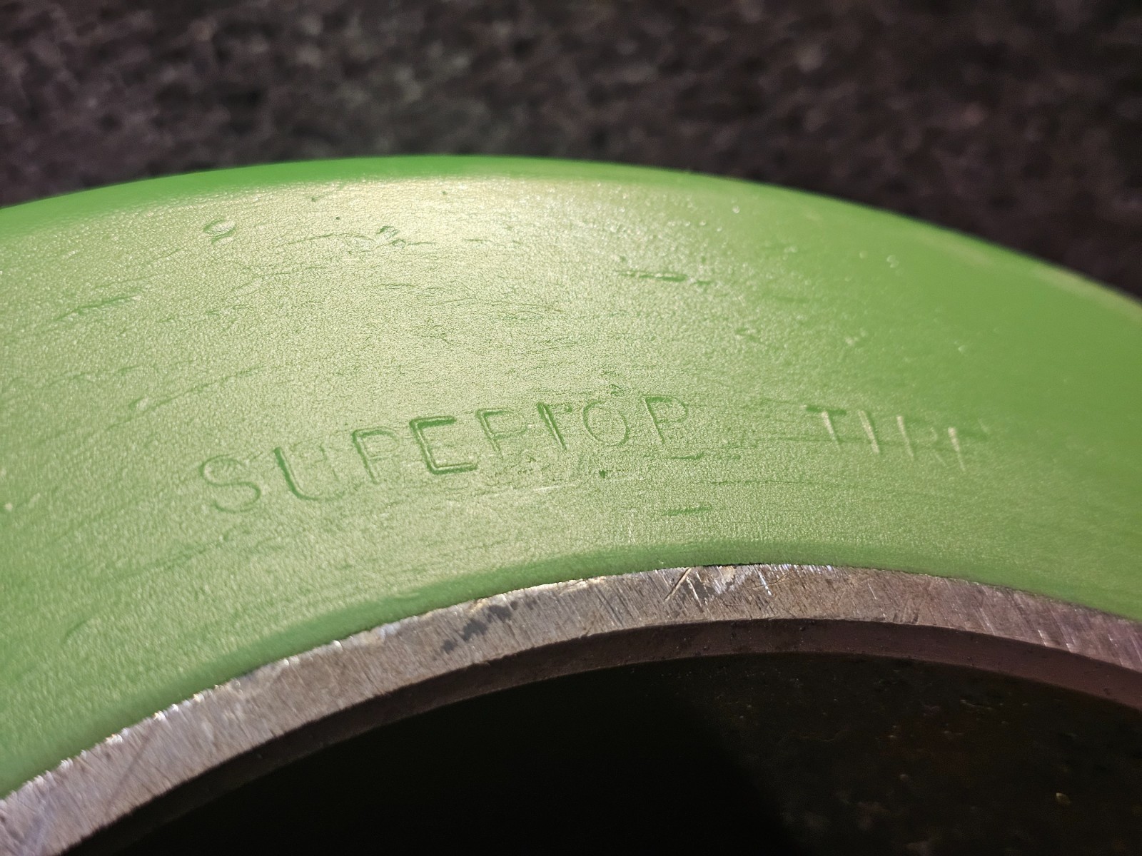 (QTY 1) Superior Tire P21600701055 Green Smooth Press-On Forklift Tire 16x7x10.5