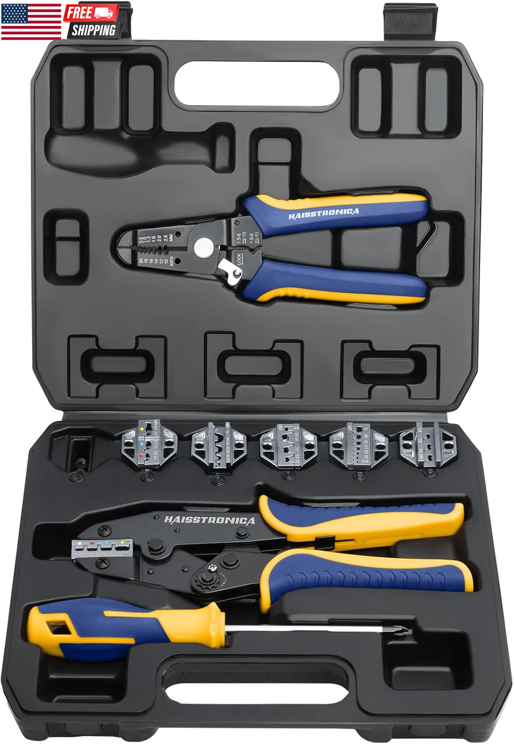 8PCS Ratchet Crimping Tool Set Professional Wire Crimper for Heat Shrink Connect