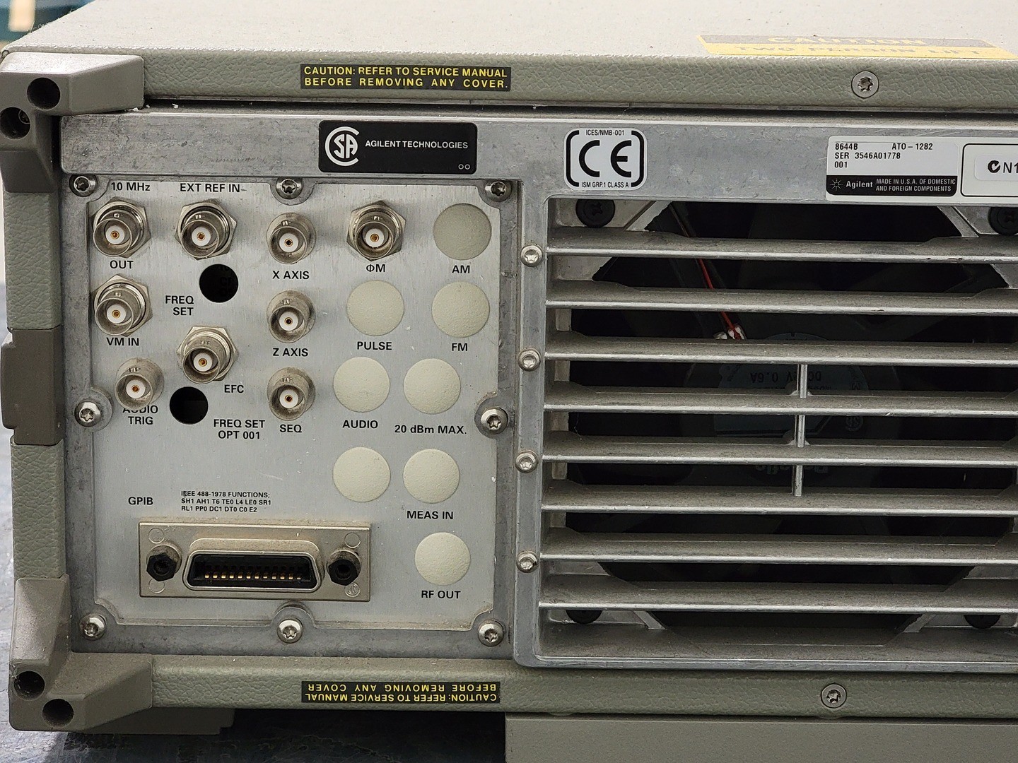Agilent 8644B Synthesized Signal Generator 0.26 – 1030 MHz – Testing Equipment