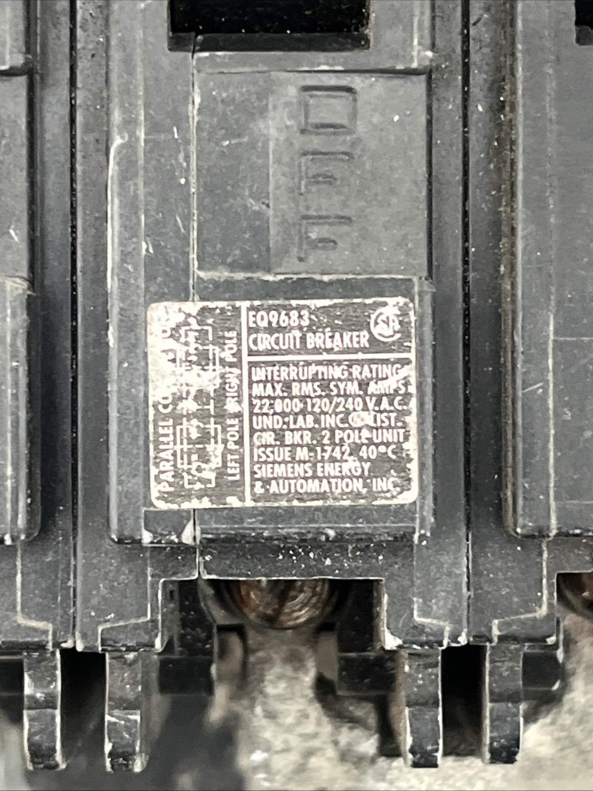 1 Siemens / ITE EQ9683 150A 2‑Pole Type EQ Main Breaker (MBK150 kit style) (A)