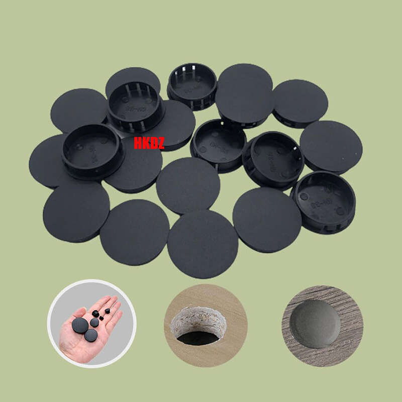 Black Round Plastic Hole Plug Blanking End Caps Pipe Tube Inserts Bungs 5mm~60mm