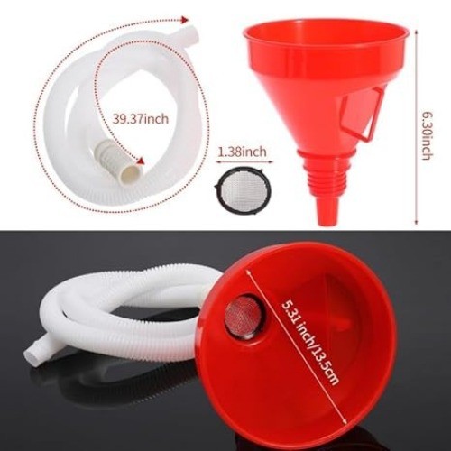 Wide Mouth Oil Funnel with 100cm Long Hose Universal Fuel F Number of Items: 1