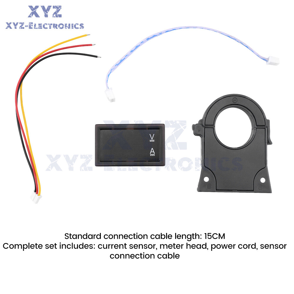 DC0-300V 50/100/200/400A Digital Current Voltage Meter Hall Ammeter Voltmeter