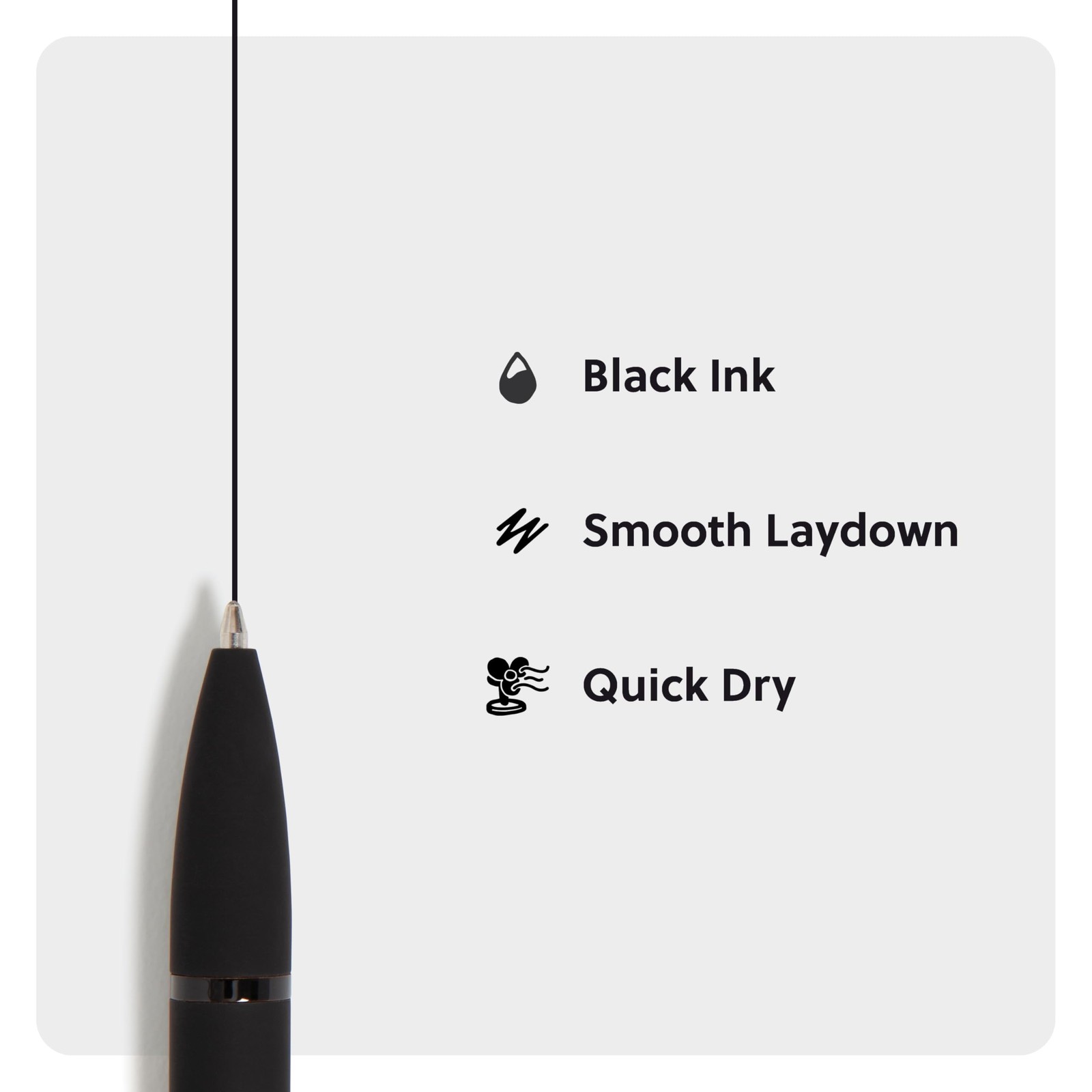 U Brands Midnight Monterey Ballpoint Pens, 4 Count, Black Office Product
