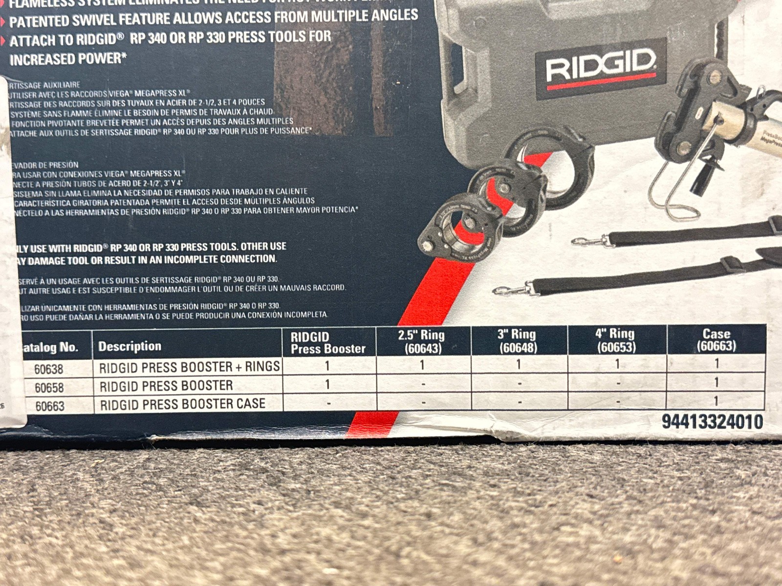 Ridgid 60638 2-1/2″ to 4″ Megapress XL Jaw Kit with Press Booster and Carrying C