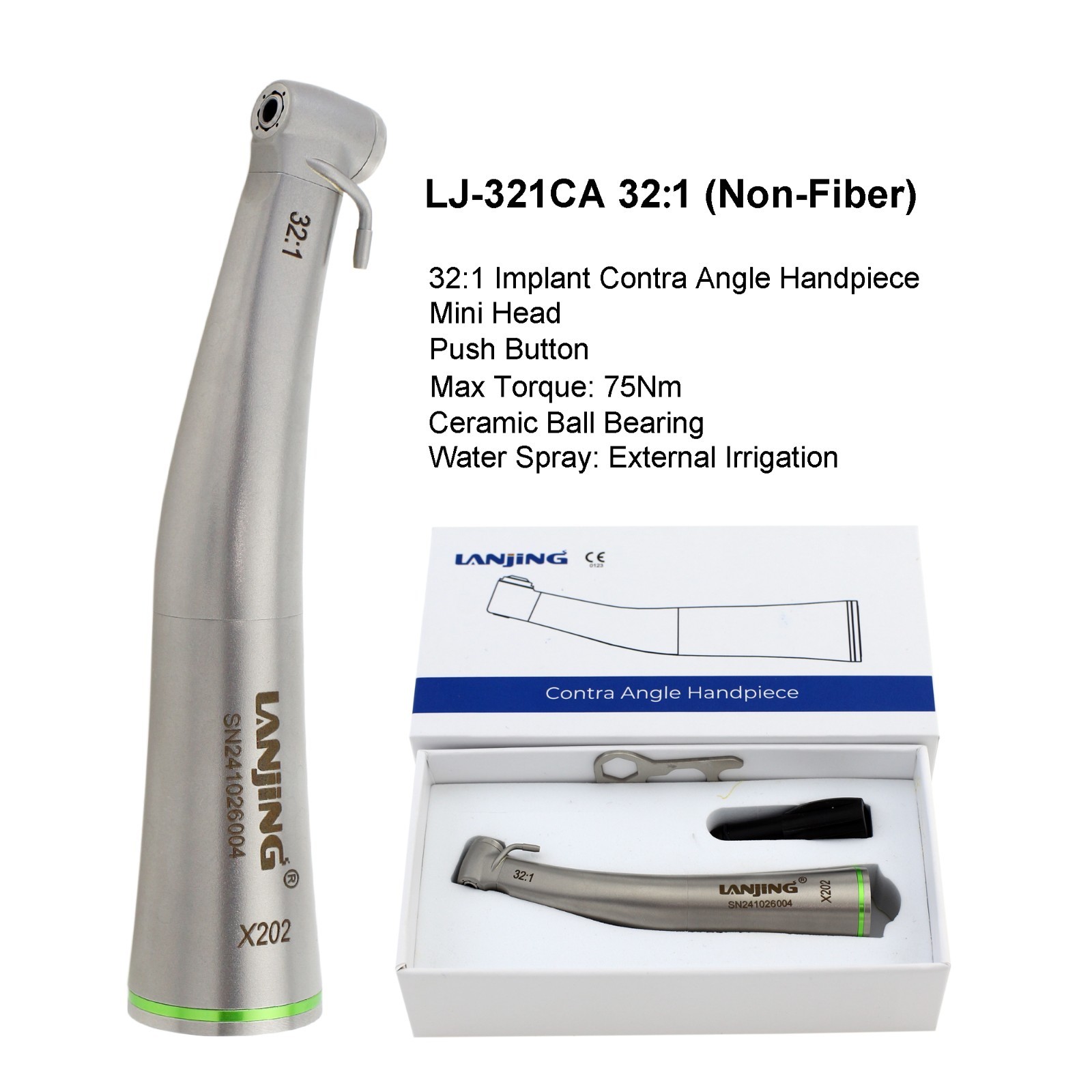 Dental Surgical Handpiece 20:1 32:1 Implant Contra Angle 1:2 Straight 20° Angle