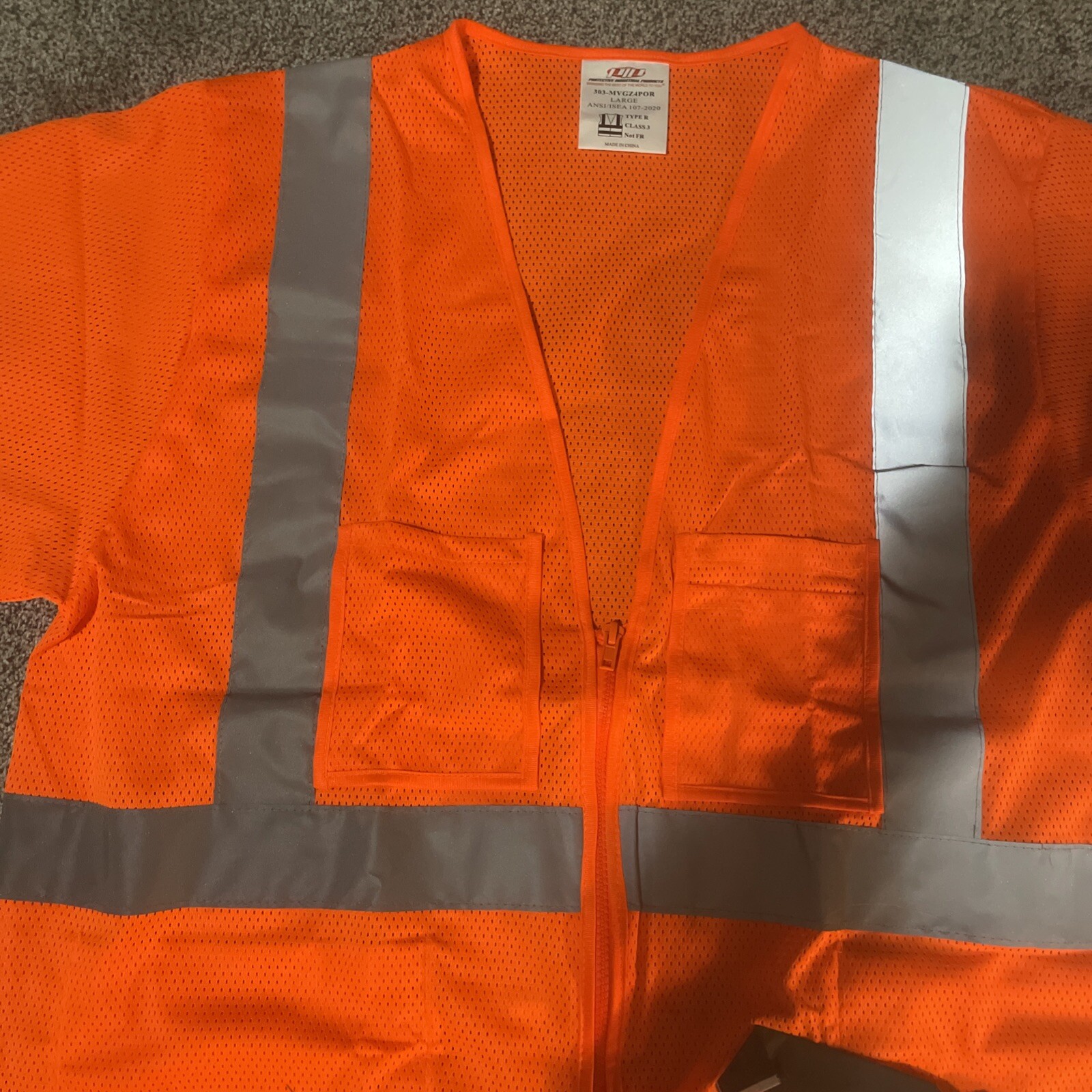 PIP Protective Industrial Products Safety Shirt Zip Up Tee – Large – 5 Per Pack