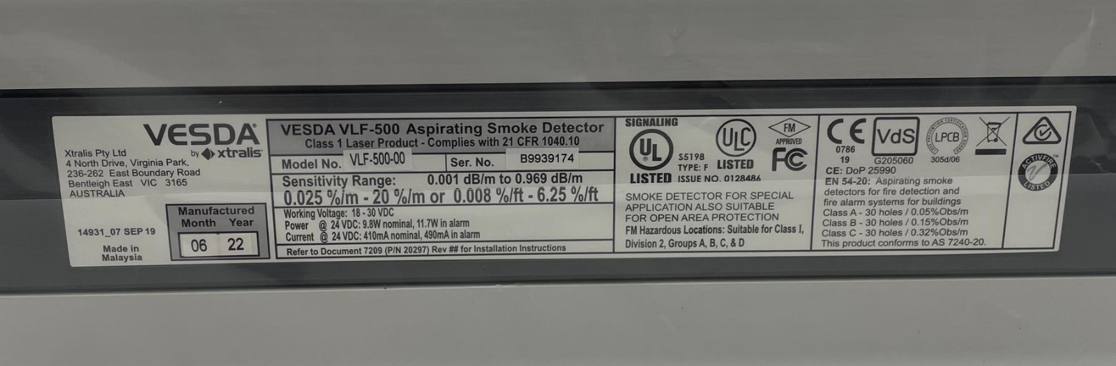 Vesda VLF-500-00