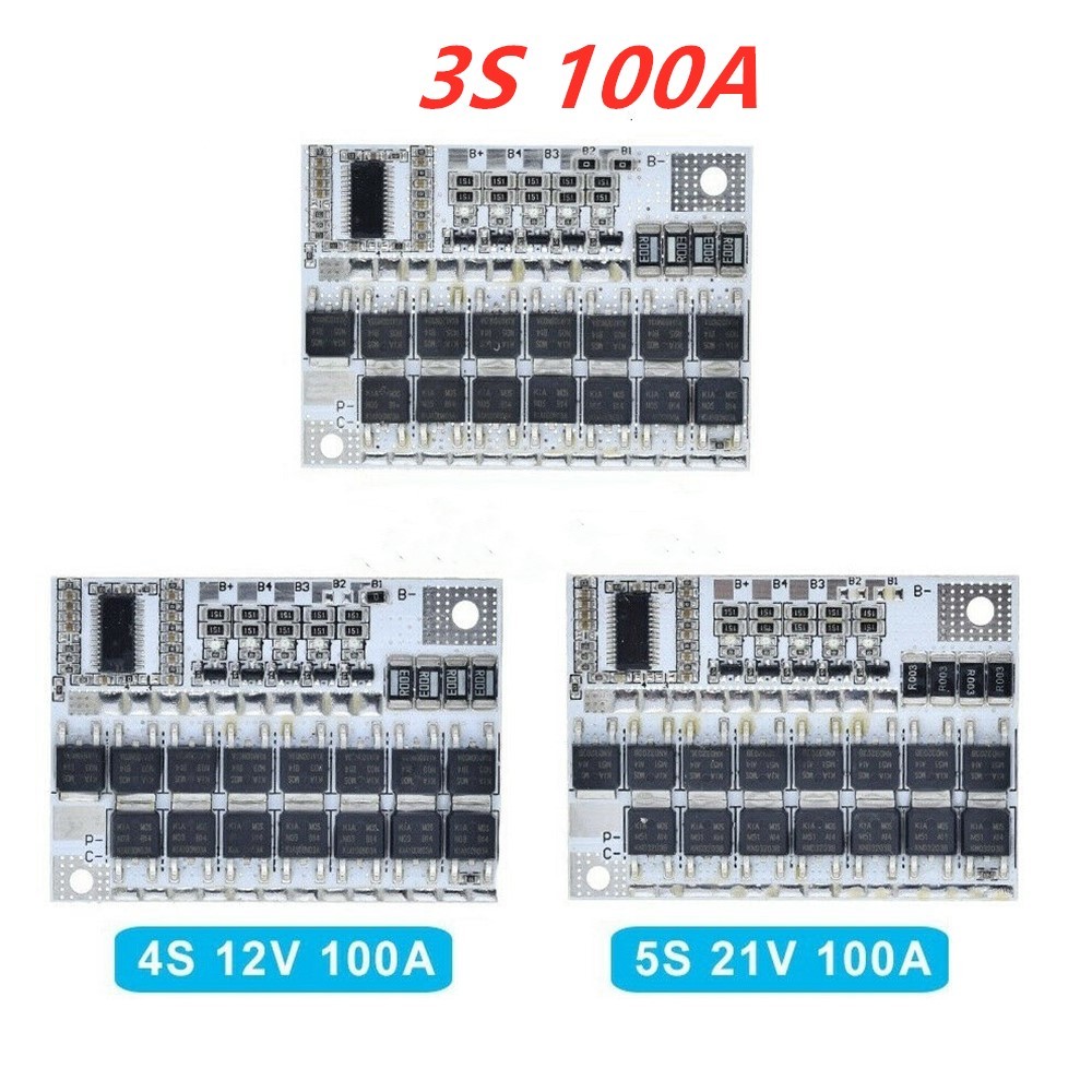 3S/4S/5S 100A 12V BMS Li-ion LMO Lithium Battery Protection Circuit Board