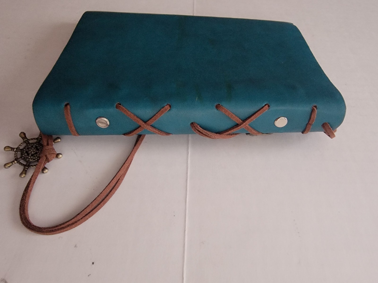 MaleDen Nautical Theme Turquoise Leather Spiral Journal Refillable Diary