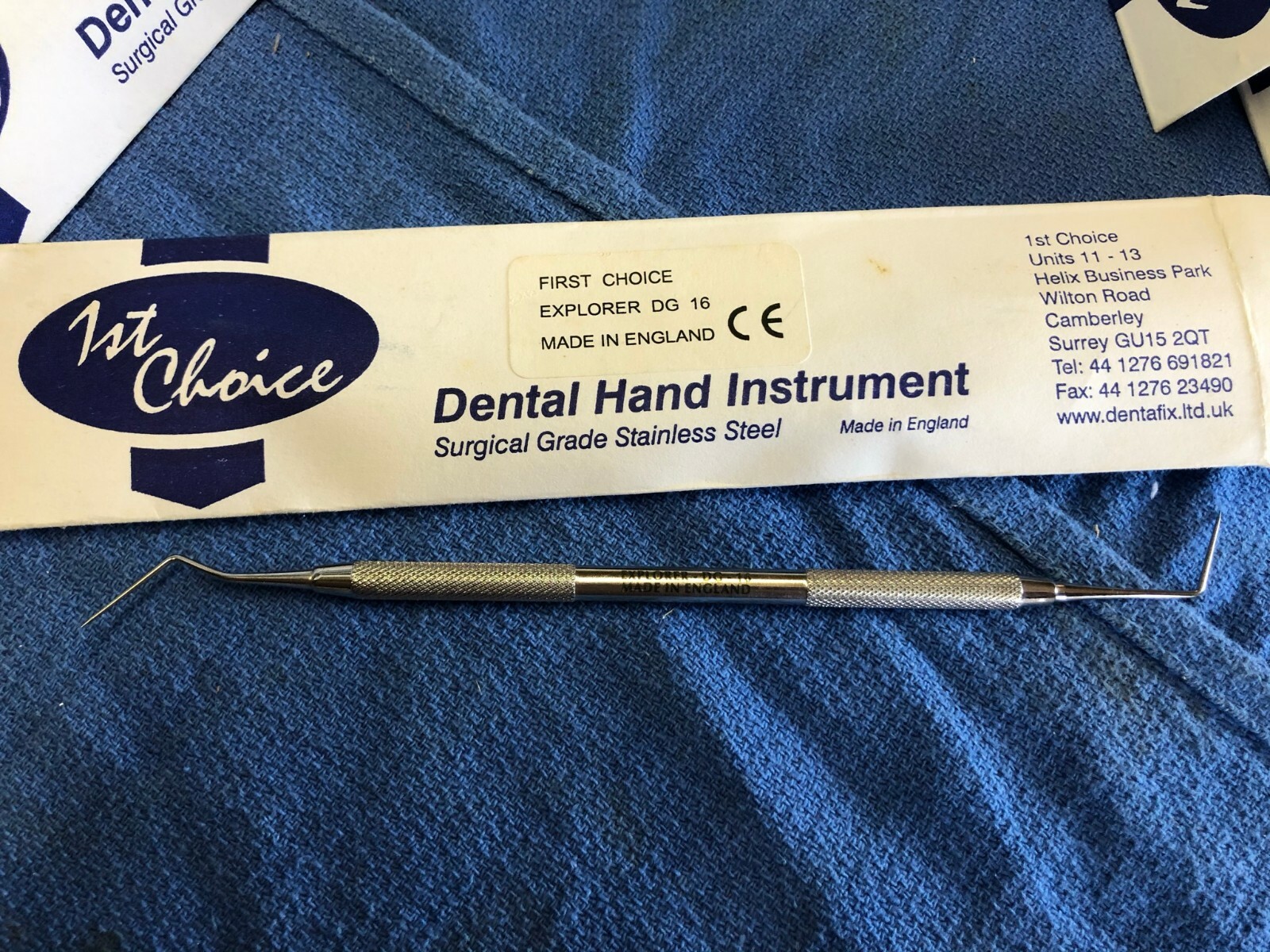 Dental Instrument Explorer DG 16 Made in England 1st Choice New Stainless-Steel