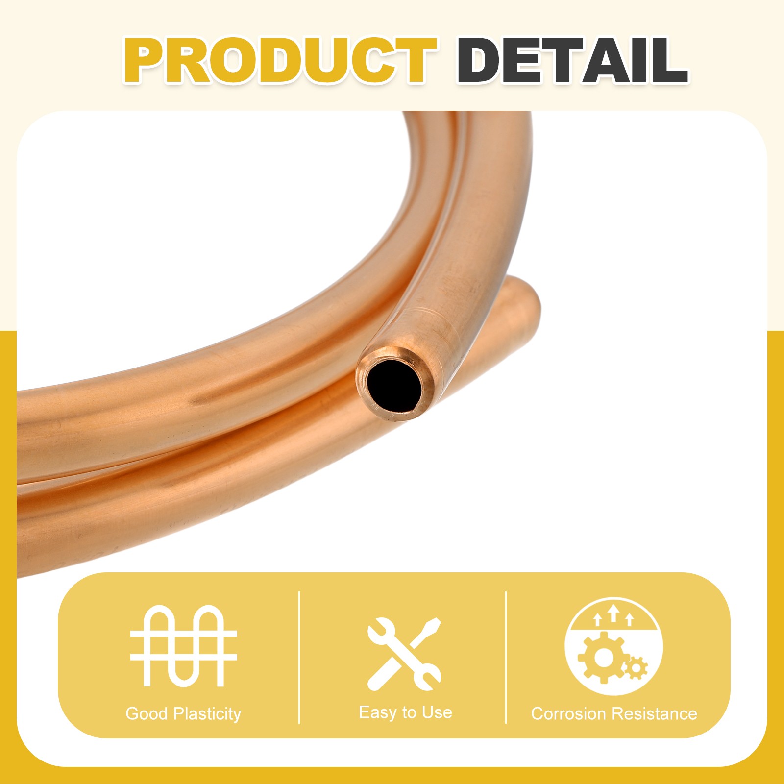 T2 Copper Tubing 0.07″ID x 5/32″OD x 5Ft 99% Pure Copper Refrigeration Tube