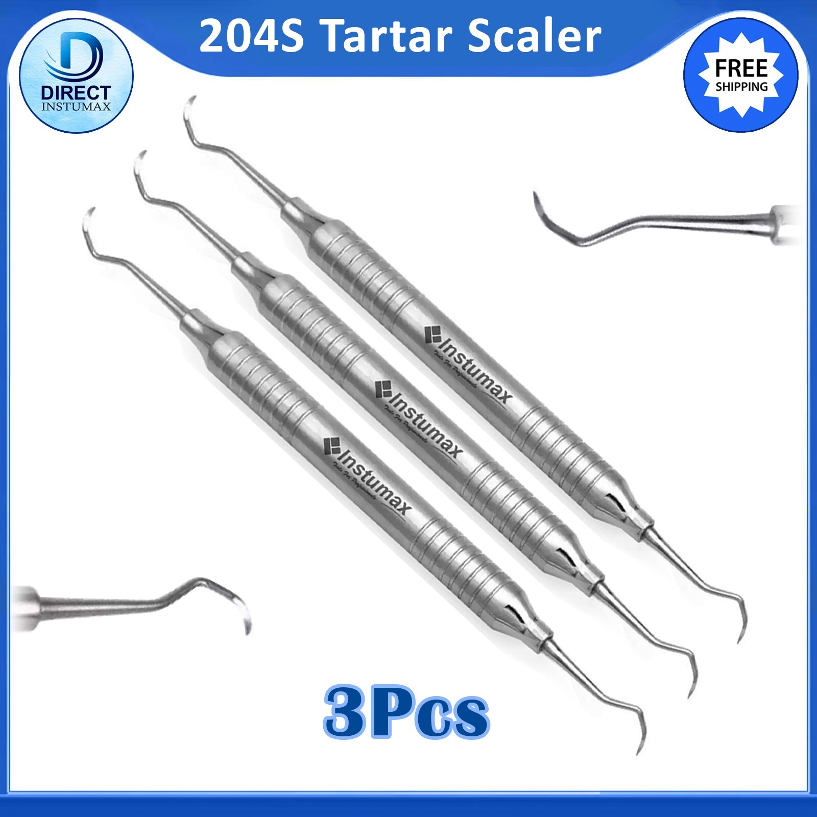 3Pcs 204S Dental Scalers – Save 20% vs Single! – Autoclavable Periodontal Tool