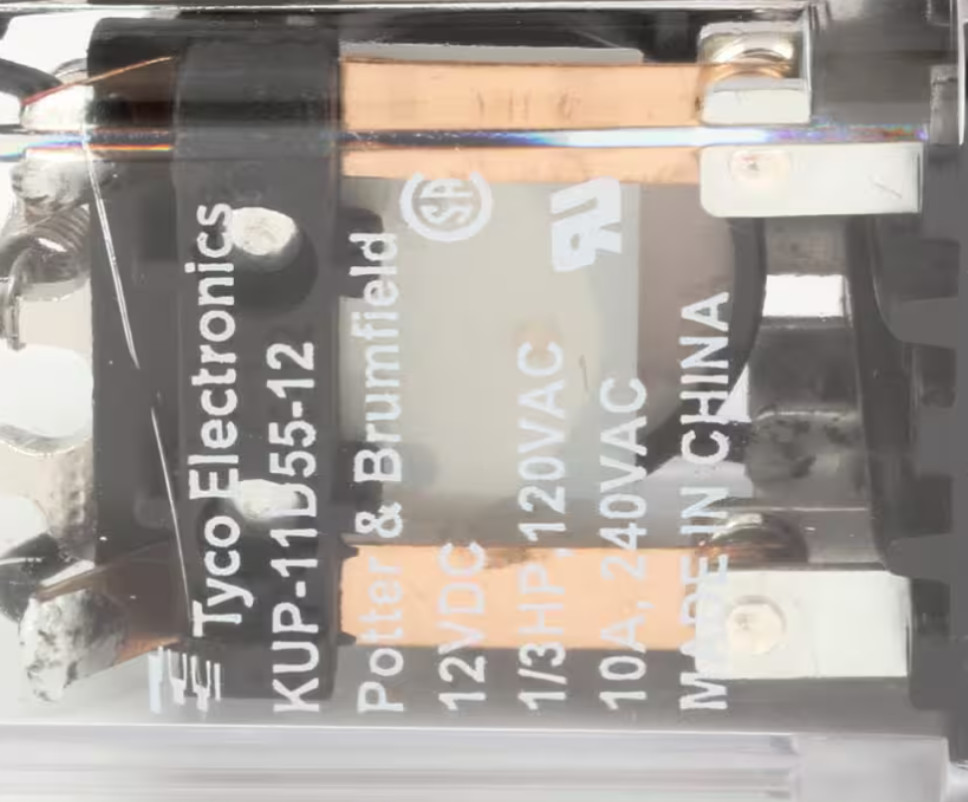 Cleveland KUP-11D55-12, Relay, 12VDC, 10A, DPDT, Horizontal Gas Agitator