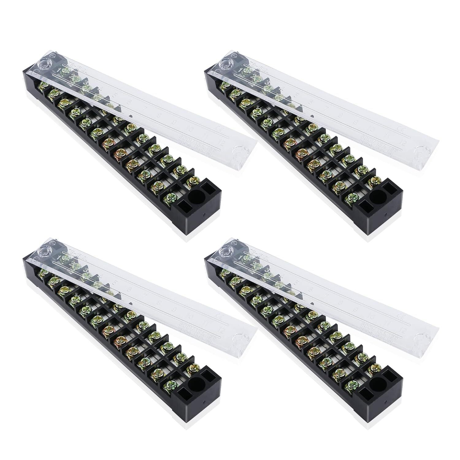 5Pcs Dual Row 12 Positions Screw Terminal Electric Barrier Strip Block 15A 600V