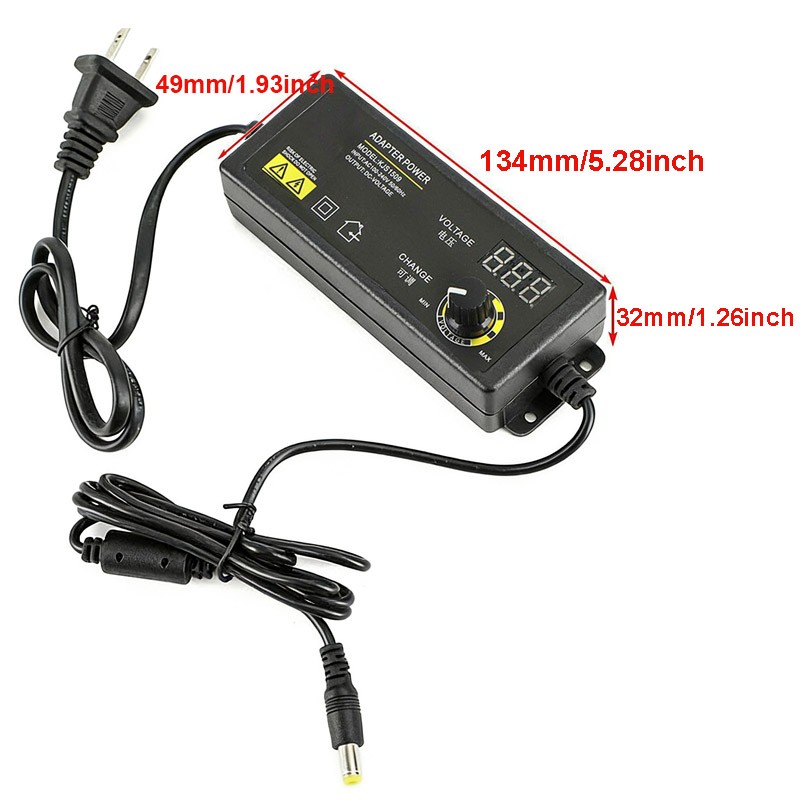 Adjustable AC/DC 60w Power Supply Adapter Charger Variable 3V-24V Universal