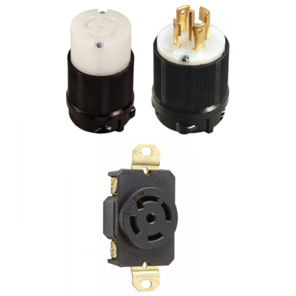 NEMA L21-30 Grounding Locking Plug, 30A 120/208V AC, 4 Pole 5 Wire, cUL Listed