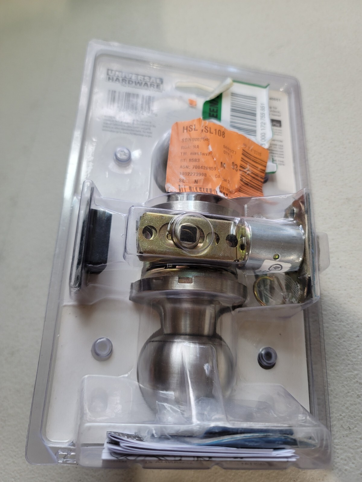 Universal Hardware Passage Door Knob in Satin Chrome Light Commercial UH40051